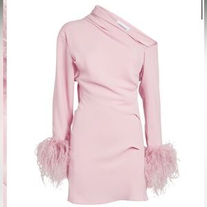 16ARLINGTON Feather-Trim Adelaide Mini Dress